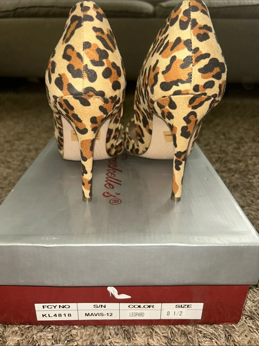 Breckelles Leopard Print Pointed Toe Pumps in Tan and Black